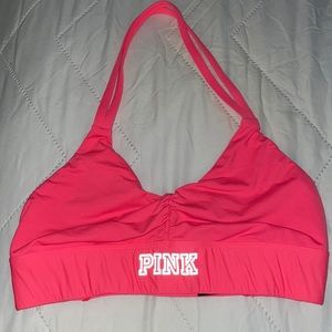 Neon Pink Victoria Secret Halter Sports Bra